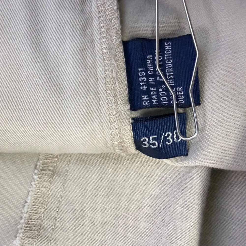 Polo Ralph Lauren Hammond Pant Mens 35x30 Beige Pleated Front Classic Chino Cuff